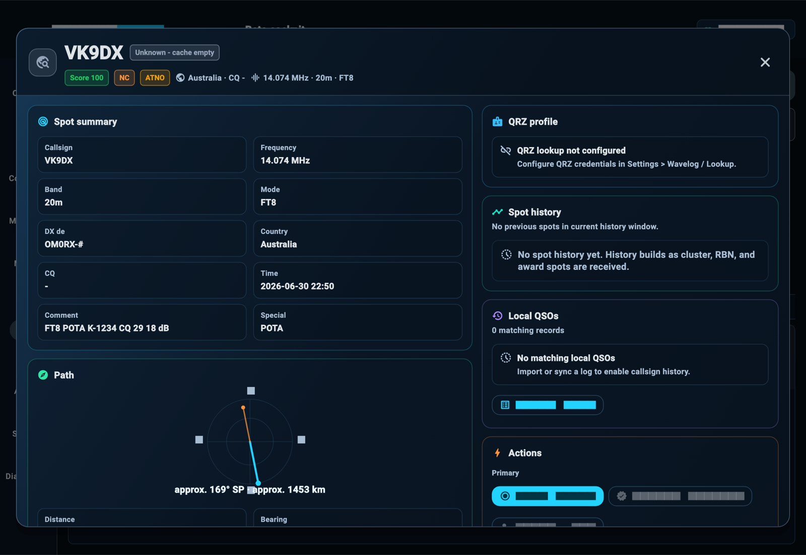 StationPilot spot intelligence screen on iPad